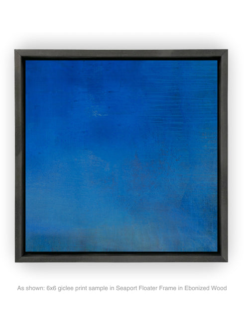 Abstract painting with opulent royal blue and gold tones, featuring an abstracted gilded silhouette, evoking Old World majesty and modern abstraction.